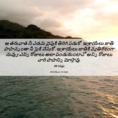 Picture 06 - యెహెజ్కేలు 4:4 TELIRV - ఆ తరువాత నీ ఎడమ - Bible Verse Picture