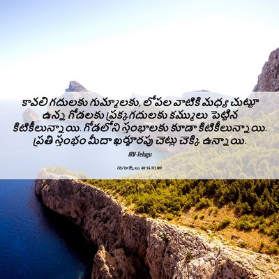 Picture 06 - యెహెజ్కేలు 40:16 TELIRV - కావలి గదులకు - Bible Verse Picture