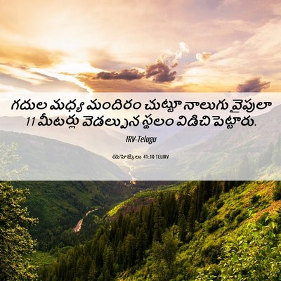 Picture 06 - యెహెజ్కేలు 41:10 TELIRV - గదుల మధ్య మందిరం - Bible Verse Picture