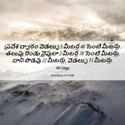 Picture 06 - యెహెజ్కేలు 41:2 TELIRV - ప్రవేశ ద్వారం - Bible Verse Picture