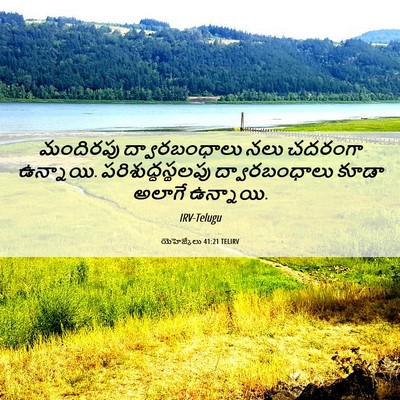 Picture 06 - యెహెజ్కేలు 41:21 TELIRV - మందిరపు - Bible Verse Picture