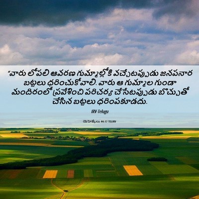 Picture 06 - యెహెజ్కేలు 44:17 TELIRV - “వారు లోపలి ఆవరణ - Bible Verse Picture