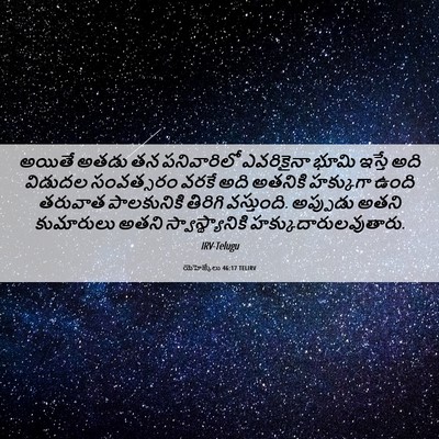 Picture 06 - యెహెజ్కేలు 46:17 TELIRV - అయితే అతడు తన - Bible Verse Picture