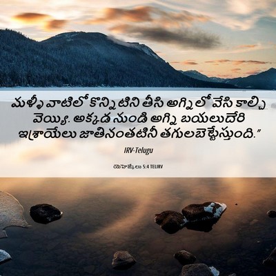 Picture 06 - యెహెజ్కేలు 5:4 TELIRV - మళ్ళీ వాటిలో - Bible Verse Picture