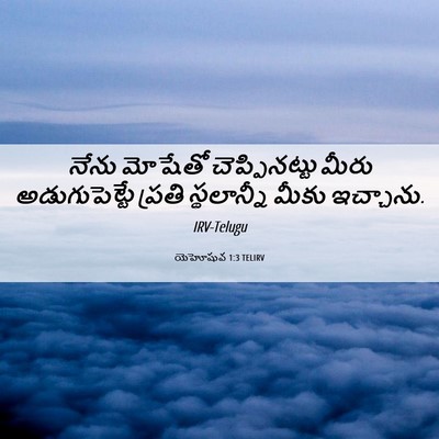 Picture 06 - యెహోషువ 1:3 TELIRV - నేను మోషేతో - Bible Verse Picture