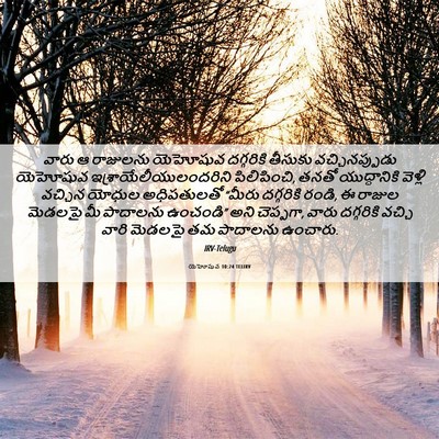 Picture 06 - యెహోషువ 10:24 TELIRV - వారు ఆ రాజులను - Bible Verse Picture