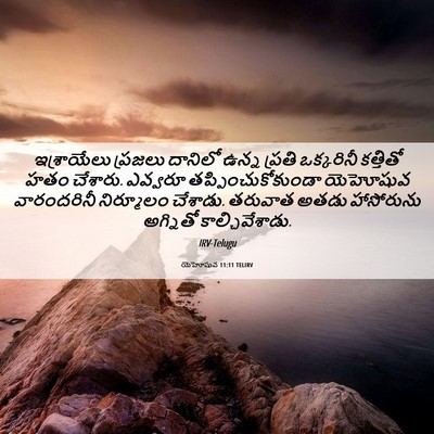 Picture 06 - యెహోషువ 11:11 TELIRV - ఇశ్రాయేలు ప్రజలు - Bible Verse Picture