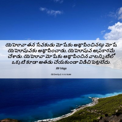 Picture 06 - యెహోషువ 11:15 TELIRV - యెహోవా తన సేవకుడు - Bible Verse Picture