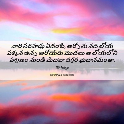 Picture 06 - యెహోషువ 13:16 TELIRV - వారి సరిహద్దు - Bible Verse Picture