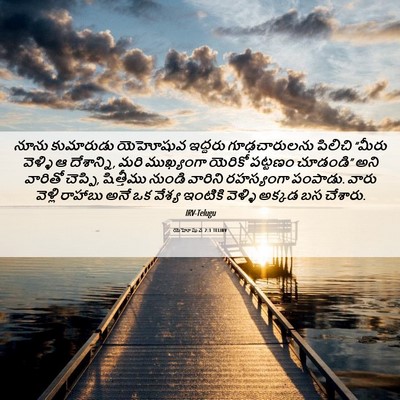 Picture 06 - యెహోషువ 2:1 TELIRV - నూను కుమారుడు - Bible Verse Picture