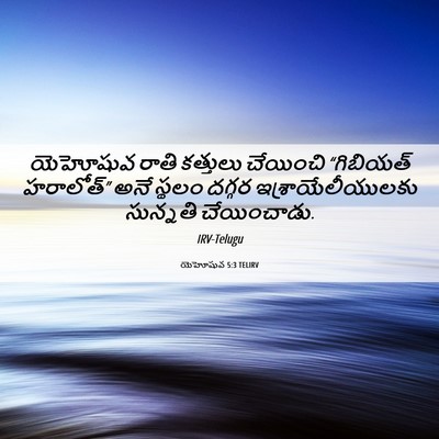 Picture 06 - యెహోషువ 5:3 TELIRV - యెహోషువ రాతి - Bible Verse Picture