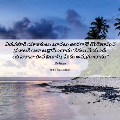 Picture 06 - యెహోషువ 6:16 TELIRV - ఏడవసారి యాజకులు - Bible Verse Picture