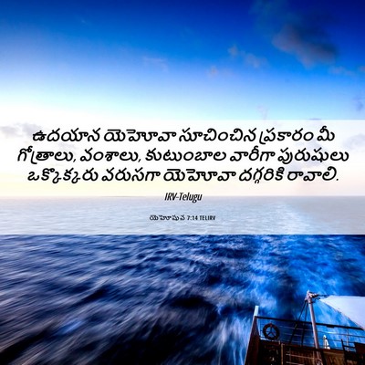 Picture 06 - యెహోషువ 7:14 TELIRV - ఉదయాన యెహోవా - Bible Verse Picture
