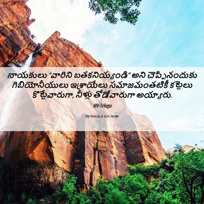 Picture 06 - యెహోషువ 9:21 TELIRV - నాయకులు “వారిని - Bible Verse Picture