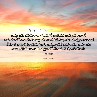 Picture 06 - యోబు 1:12 TELIRV - అప్పుడు యెహోవా - Bible Verse Picture