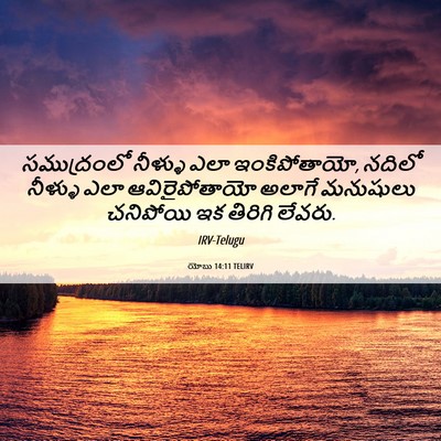 Picture 06 - యోబు 14:11 TELIRV - సముద్రంలో నీళ్ళు - Bible Verse Picture