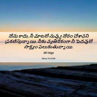 Picture 06 - యోబు 15:6 TELIRV - నేను కాదు, నీ మాటలే - Bible Verse Picture