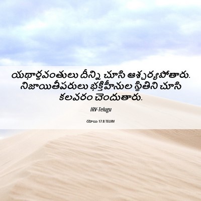 Picture 06 - యోబు 17:8 TELIRV - యథార్థవంతులు - Bible Verse Picture