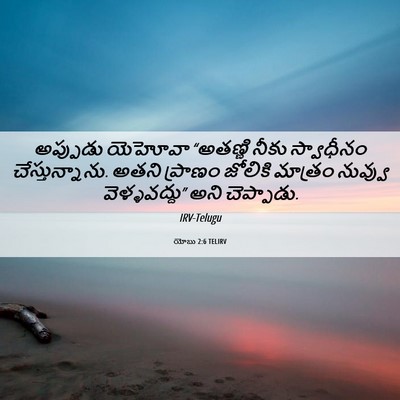 Picture 06 - యోబు 2:6 TELIRV - అప్పుడు యెహోవా - Bible Verse Picture