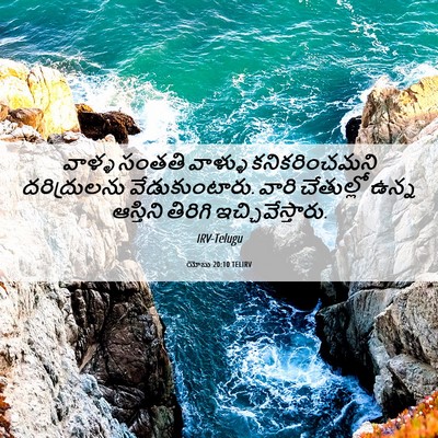Picture 06 - యోబు 20:10 TELIRV - వాళ్ళ సంతతి - Bible Verse Picture