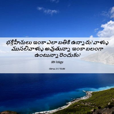 Picture 06 - యోబు 21:7 TELIRV - భక్తిహీనులు ఇంకా - Bible Verse Picture