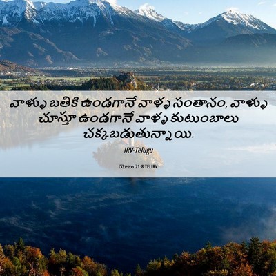 Picture 06 - యోబు 21:8 TELIRV - వాళ్ళు బతికి - Bible Verse Picture