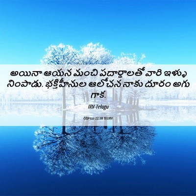 Picture 06 - యోబు 22:18 TELIRV - అయినా ఆయన మంచి - Bible Verse Picture