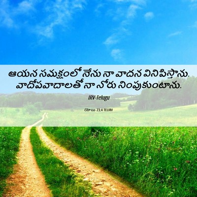 Picture 06 - యోబు 23:4 TELIRV - ఆయన సమక్షంలో నేను - Bible Verse Picture