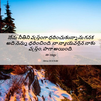 Picture 06 - యోబు 29:14 TELIRV - నేను నీతిని - Bible Verse Picture