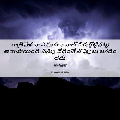 Picture 06 - యోబు 30:17 TELIRV - రాత్రివేళ నా - Bible Verse Picture
