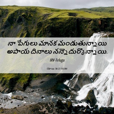 Picture 06 - యోబు 30:27 TELIRV - నా పేగులు మానక - Bible Verse Picture