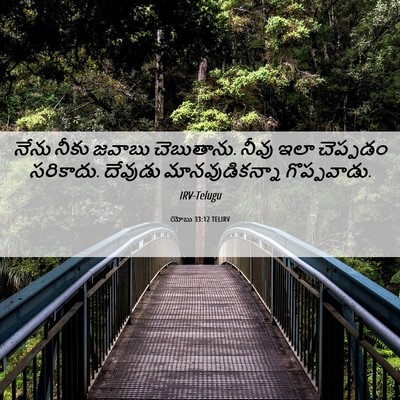 Picture 06 - యోబు 33:12 TELIRV - నేను నీకు జవాబు - Bible Verse Picture