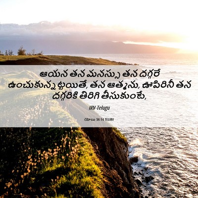 Picture 06 - యోబు 34:14 TELIRV - ఆయన తన మనస్సు తన - Bible Verse Picture