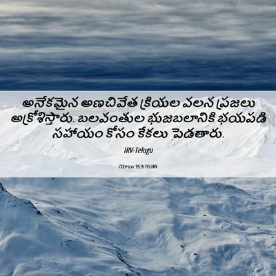 Picture 06 - యోబు 35:9 TELIRV - అనేకమైన అణచివేత - Bible Verse Picture