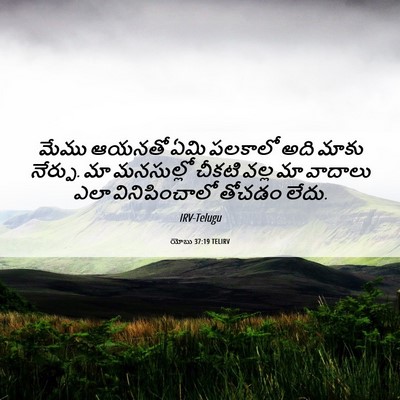 Picture 06 - యోబు 37:19 TELIRV - మేము ఆయనతో ఏమి - Bible Verse Picture