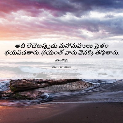 Picture 06 - యోబు 41:25 TELIRV - అది లేచేటప్పుడు - Bible Verse Picture
