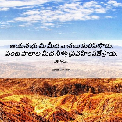 Picture 06 - యోబు 5:10 TELIRV - ఆయన భూమి మీద వానలు - Bible Verse Picture