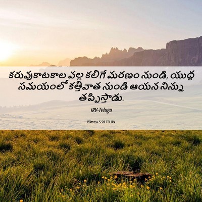 Picture 06 - యోబు 5:20 TELIRV - కరువుకాటకాల వల్ల - Bible Verse Picture