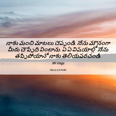 Picture 06 - యోబు 6:24 TELIRV - నాకు మంచి మాటలు - Bible Verse Picture