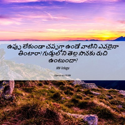 Picture 06 - యోబు 6:6 TELIRV - ఉప్పు లేకుండా - Bible Verse Picture