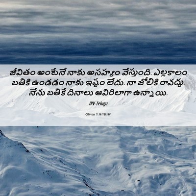 Picture 06 - యోబు 7:16 TELIRV - జీవితం అంటేనే - Bible Verse Picture