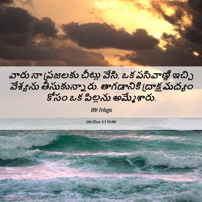 Picture 06 - యోవేలు 3:3 TELIRV - వారు నా ప్రజలకు - Bible Verse Picture