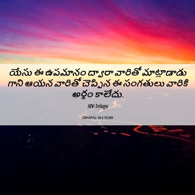 Picture 06 - యోహాను 10:6 TELIRV - యేసు ఈ ఉపమానం - Bible Verse Picture