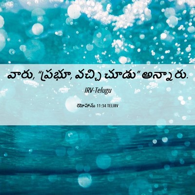 Picture 06 - యోహాను 11:34 TELIRV - వారు, “ప్రభూ, వచ్చి - Bible Verse Picture