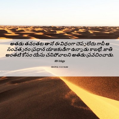 Picture 06 - యోహాను 11:51 TELIRV - అతడు తనంతట తానే ఈ - Bible Verse Picture