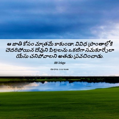 Picture 06 - యోహాను 11:52 TELIRV - ఆ జాతి కోసం - Bible Verse Picture