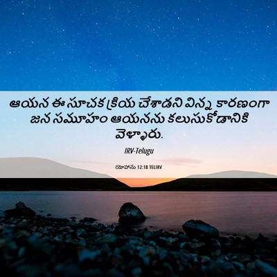 Picture 06 - యోహాను 12:18 TELIRV - ఆయన ఈ సూచక క్రియ - Bible Verse Picture