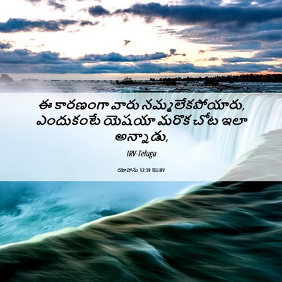 Picture 06 - యోహాను 12:39 TELIRV - ఈ కారణంగా వారు - Bible Verse Picture