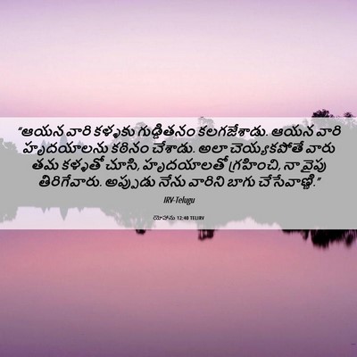Picture 06 - యోహాను 12:40 TELIRV - “ఆయన వారి కళ్ళకు - Bible Verse Picture