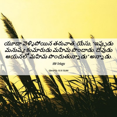 Picture 06 - యోహాను 13:31 TELIRV - యూదా వెళ్ళిపోయిన - Bible Verse Picture